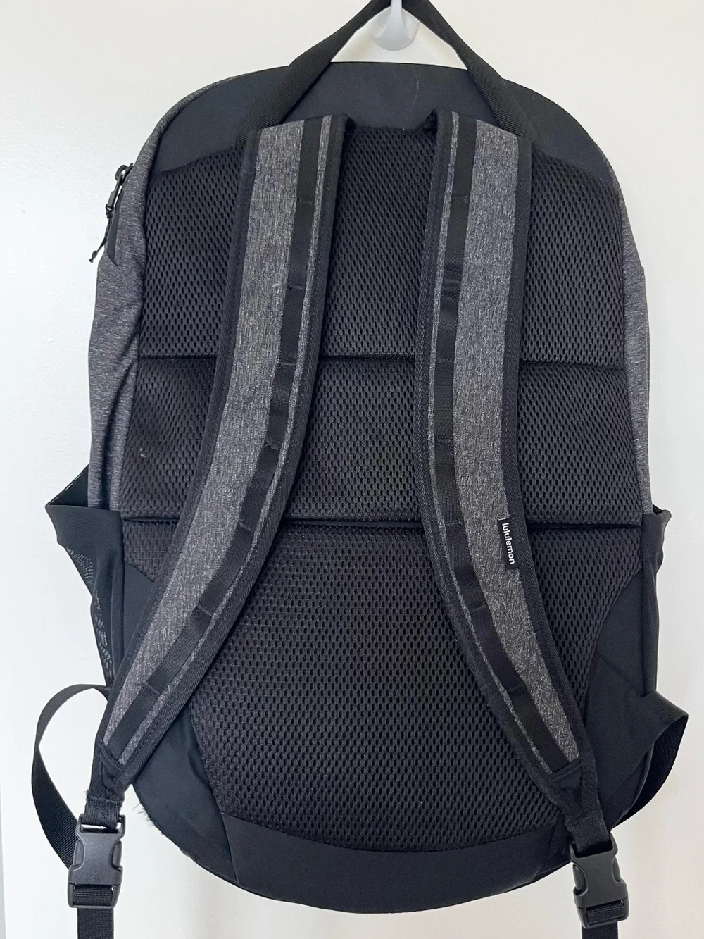 Lululemon Core Backpack Heathered Black Gray Black Large Athletic Travel Bag